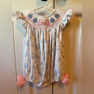 Smocked Pink & Blue Pumpkin Bubble Romper - Kids